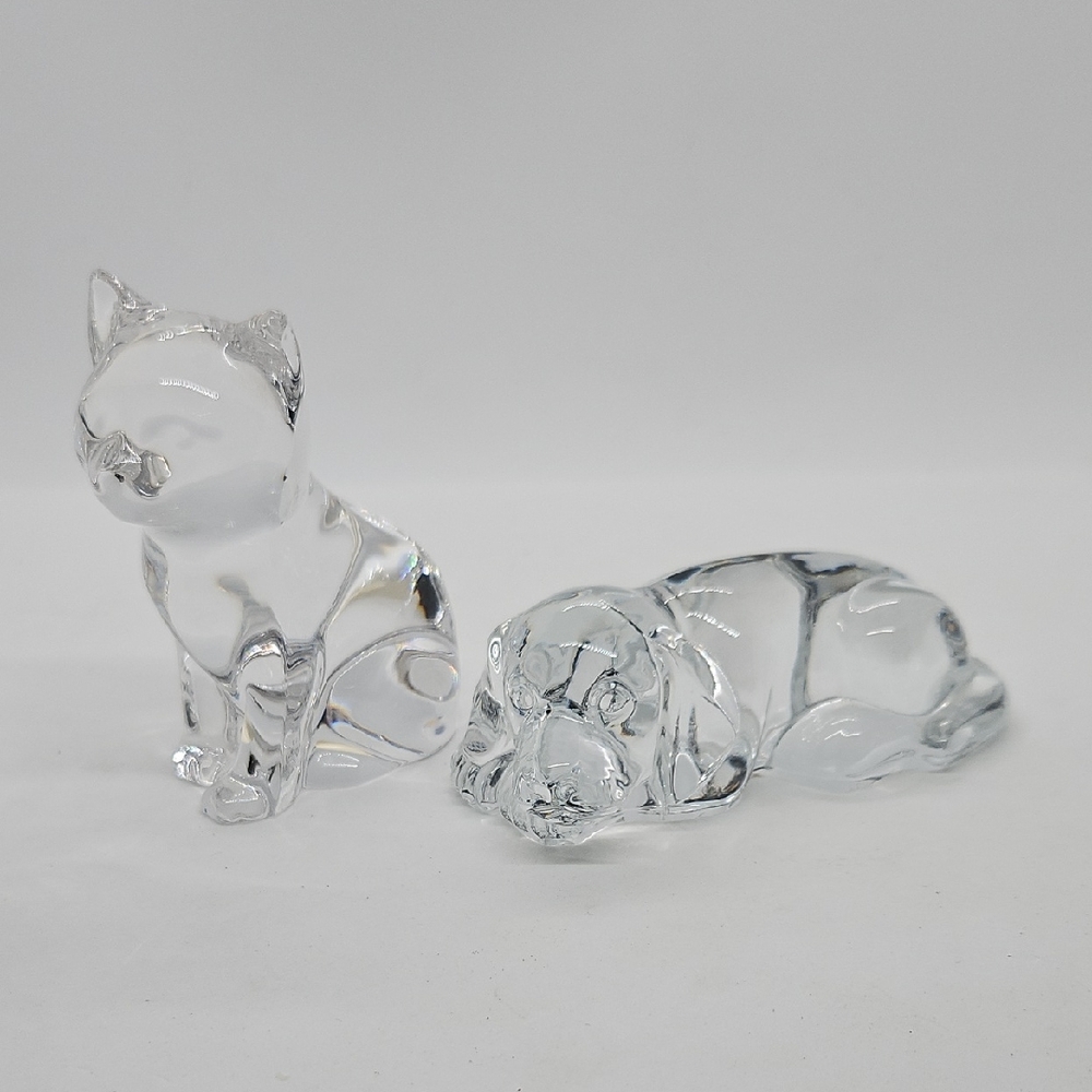 Princess House Crystal Cat and Dog